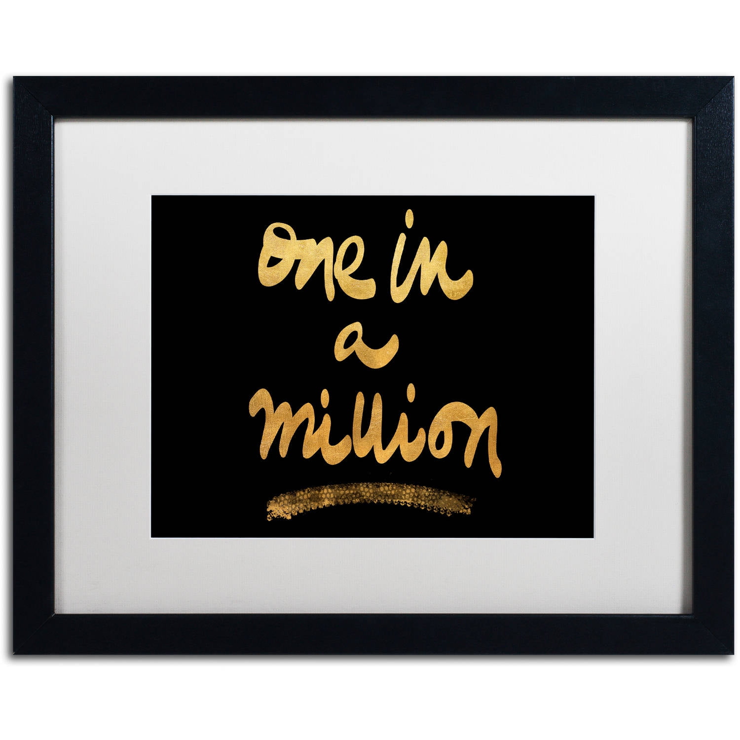 Trademark Fine Art "Million On Black" Canvas Art by Lisa Powell Braun, White Matte, Black Frame