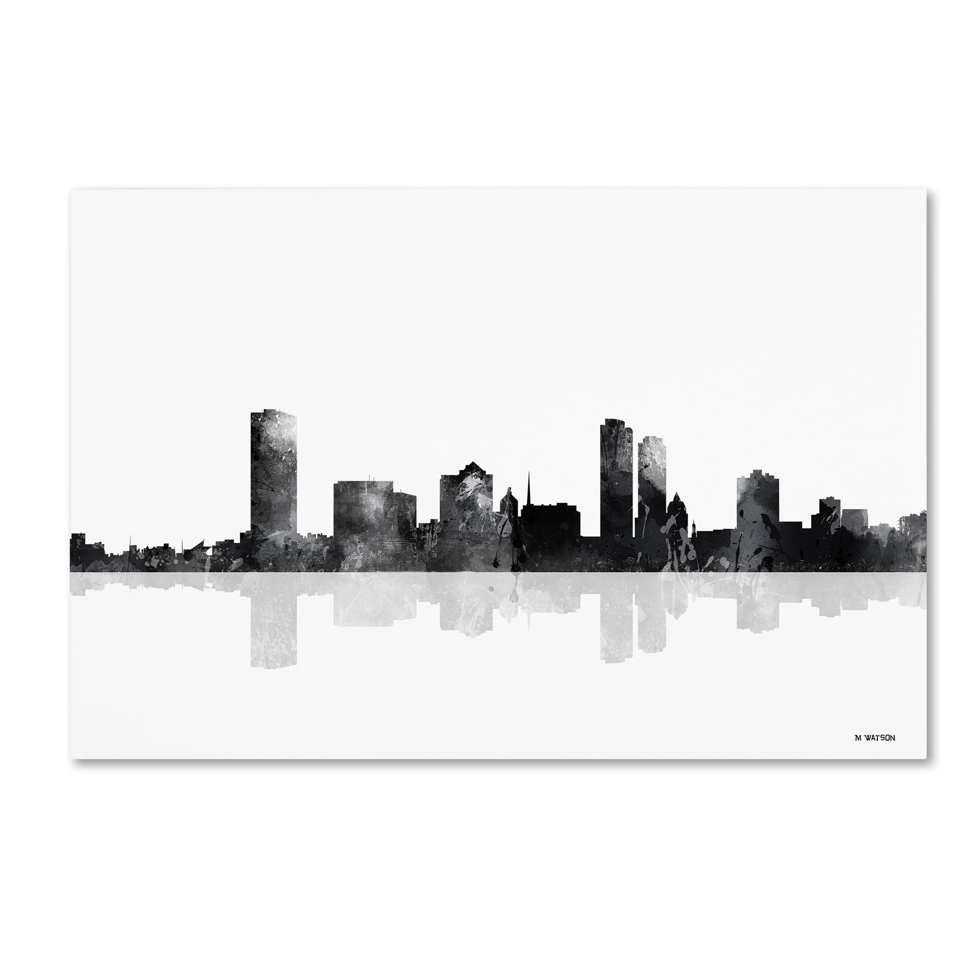 Trademark Fine Art "Milwaukee Wisconsin Skyline BG-1" Canvas Art by Marlene Watson