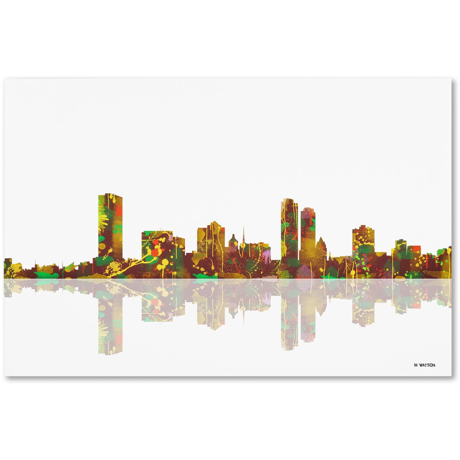 Trademark Fine Art "Milwaukee Wisconsin Skyline" Canvas Art by Marlene Watson