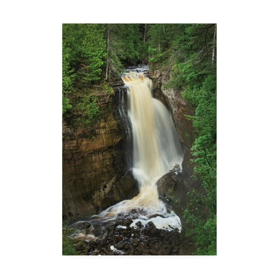 Trademark Fine Art 'Miners Falls Michigan' Canvas Art by Alan Majchrowicz