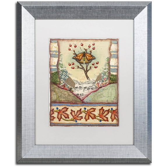 Trademark Fine Art 'Mink Meadows Butterfly' Canvas Art by Rachel Paxton, White Matte, Silver Frame