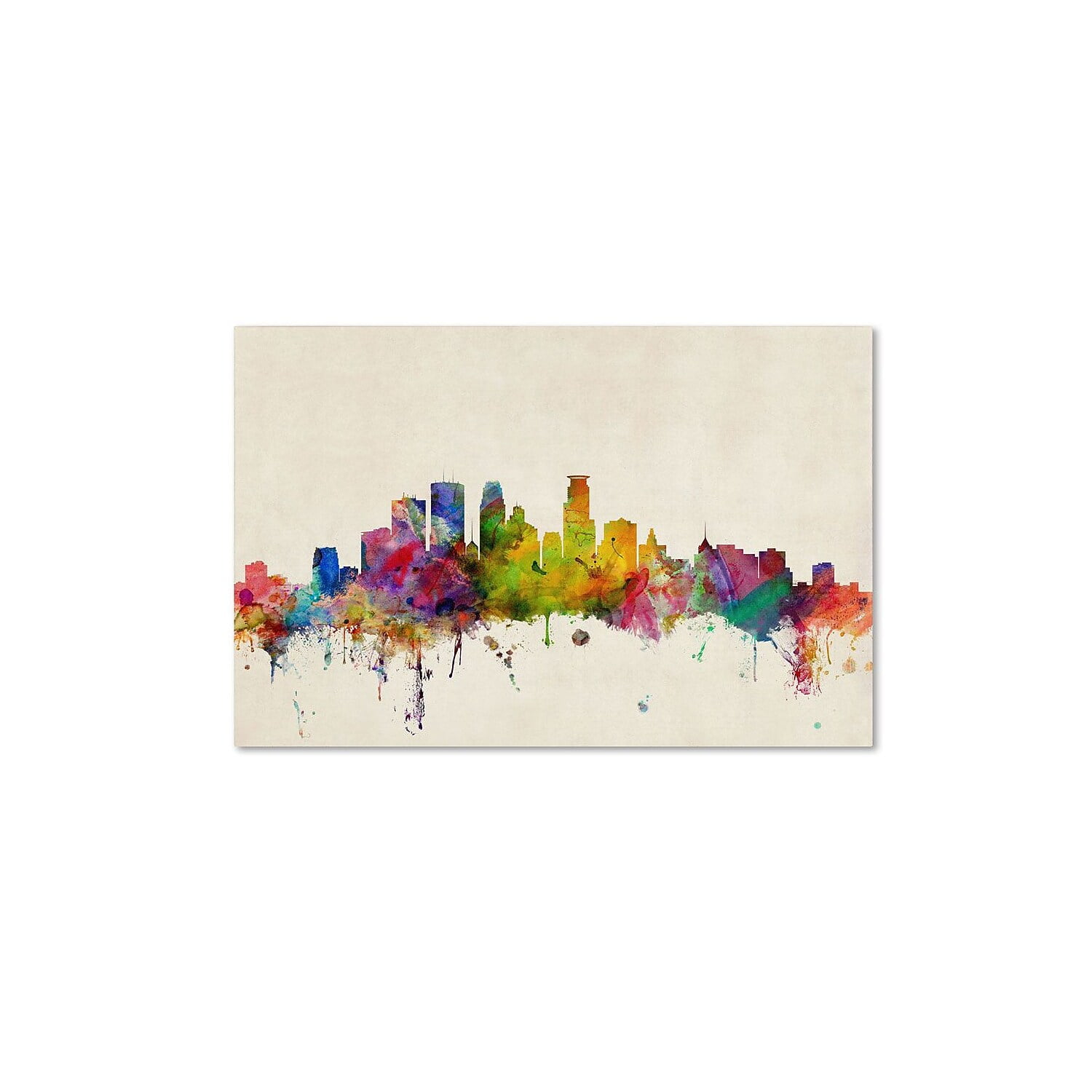 Trademark Fine Art "Minneapolis, Minnesota" Canvas Art by Michael Tompsett