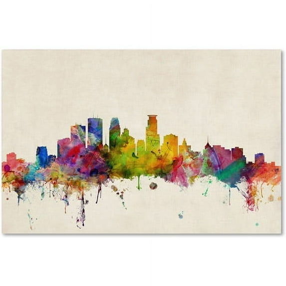 Trademark Fine Art "Minneapolis, Minnesota" Canvas Art by Michael Tompsett