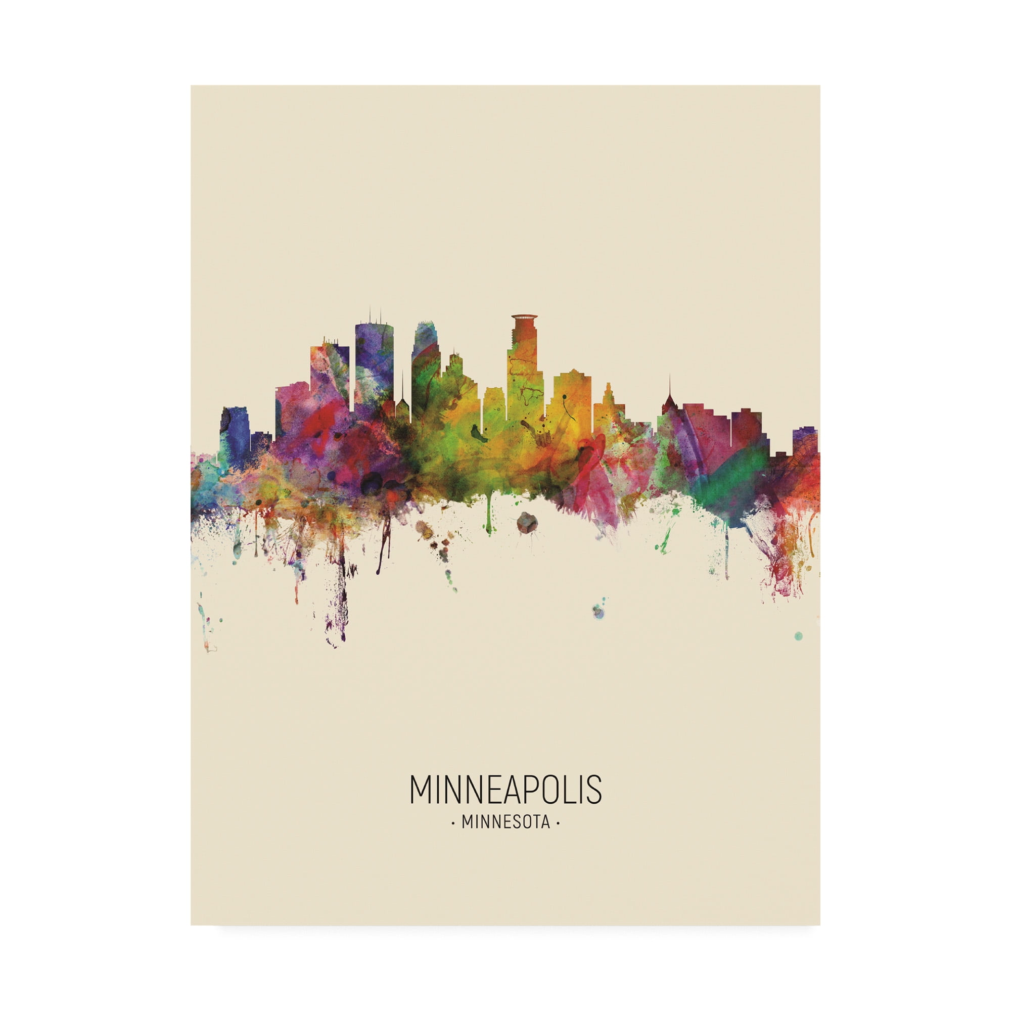 Trademark Fine Art 'Minneapolis Minnesota Skyline Portrait III' Canvas Art by Michael Tompsett