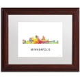 thumbnail image 1 of Trademark Fine Art 'Minneapolis Minnesota WB-1' Canvas Art by Marlene Watson, White Matte, Wood Frame, 1 of 1