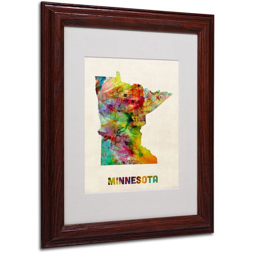 trademark global watercolor state wood framed canvas wall art