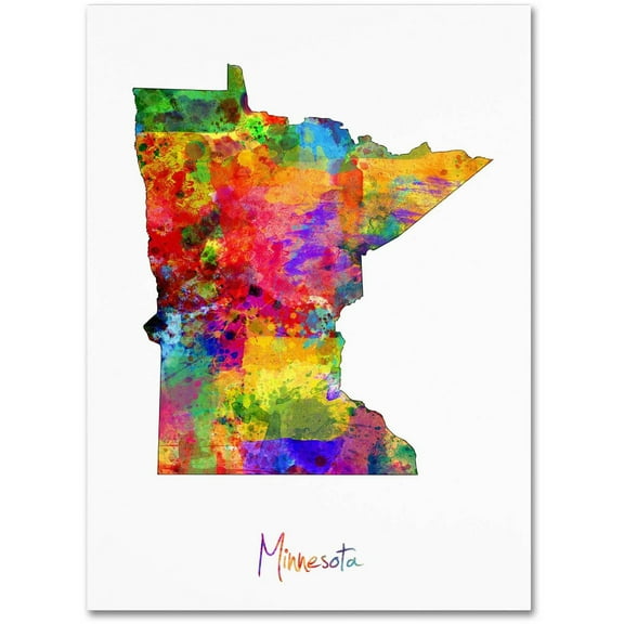 Trademark Fine Art "Minnesota Map" Canvas Art by Michael Tompsett