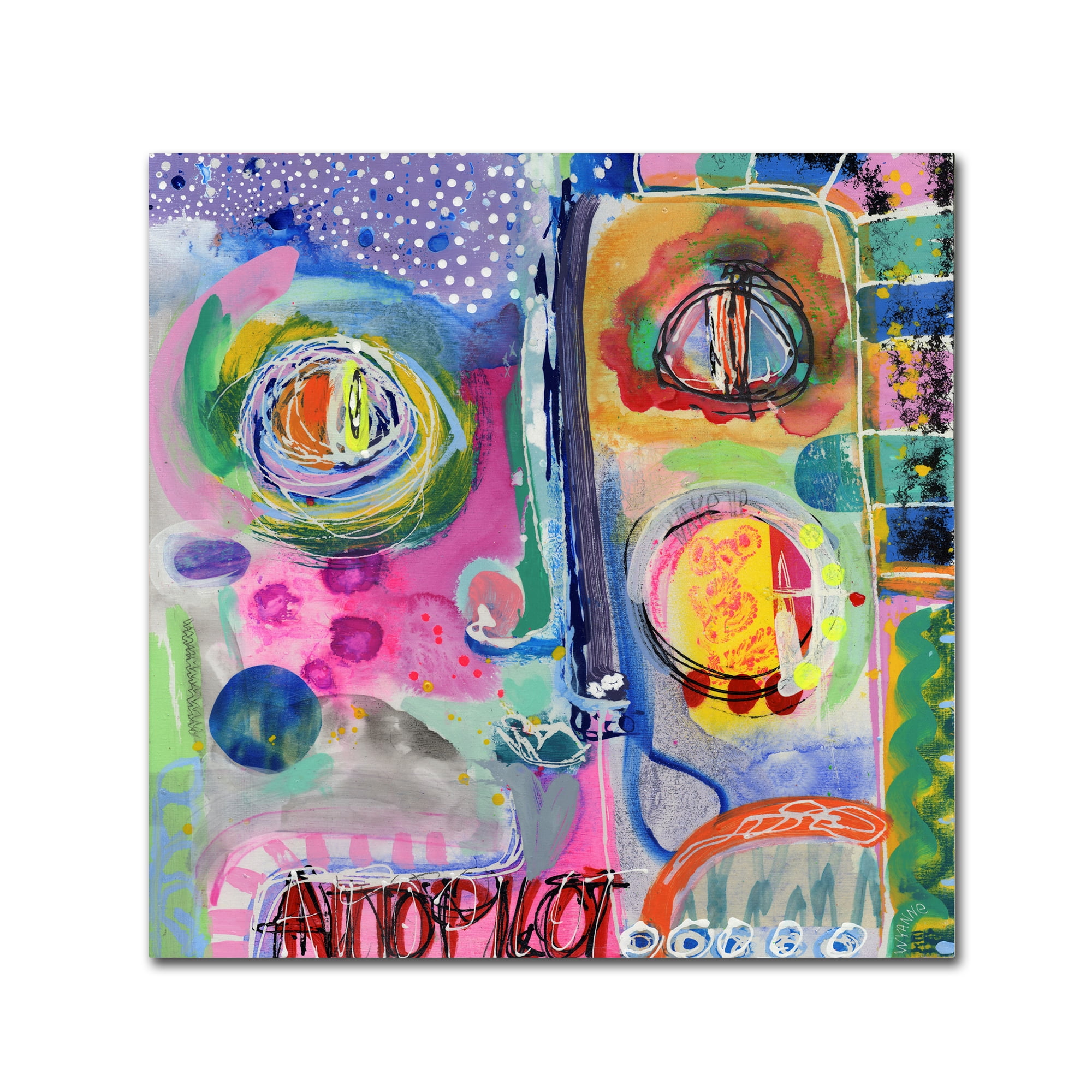 Vibrant Abstract Square Canvas Art in Multicolor Frame