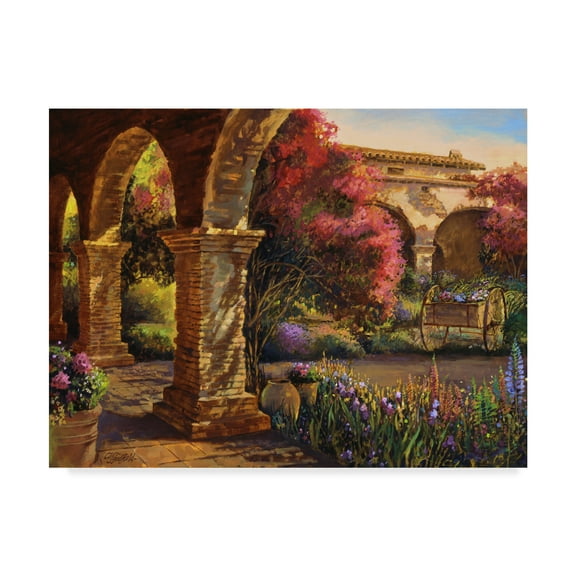 Trademark Fine Art 'Mission Garden' Canvas Art by Clif Hadfield