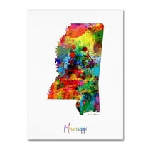 Trademark Fine Art "Mississippi Map" Canvas Art by Michael Tompsett