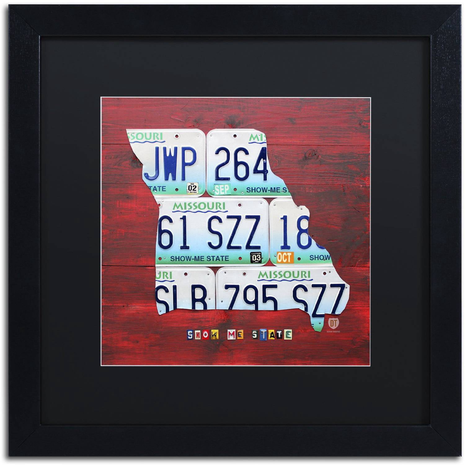 Trademark Fine Art 'Missouri' Canvas Art by Design Turnpike, Black Matte, Black Frame