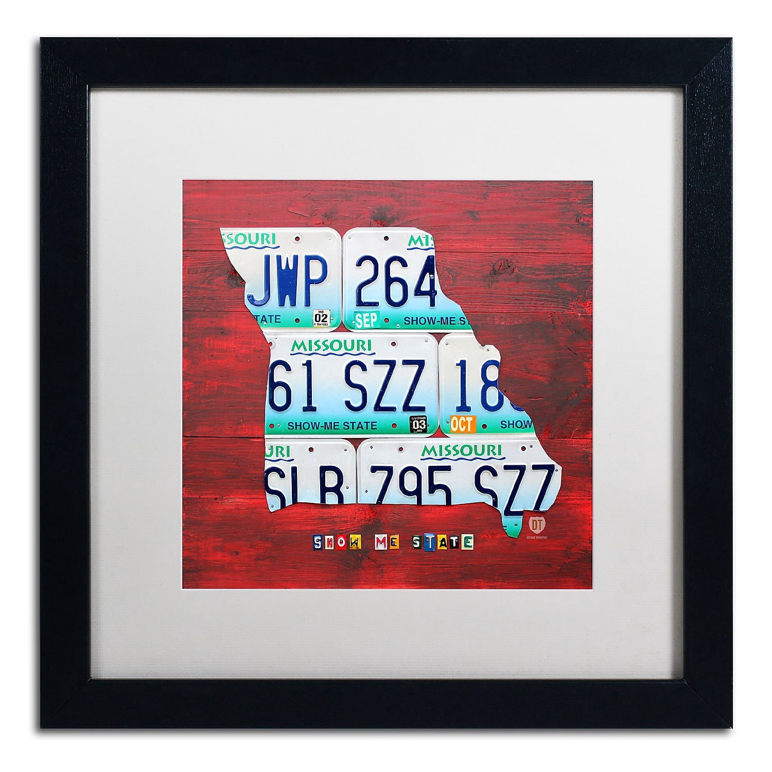 Trademark Fine Art 'Missouri' Canvas Art by Design Turnpike, White Matte, Black Frame
