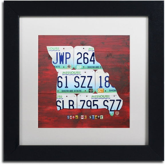 Trademark Fine Art 'Missouri' Canvas Art by Design Turnpike, White Matte, Black Frame