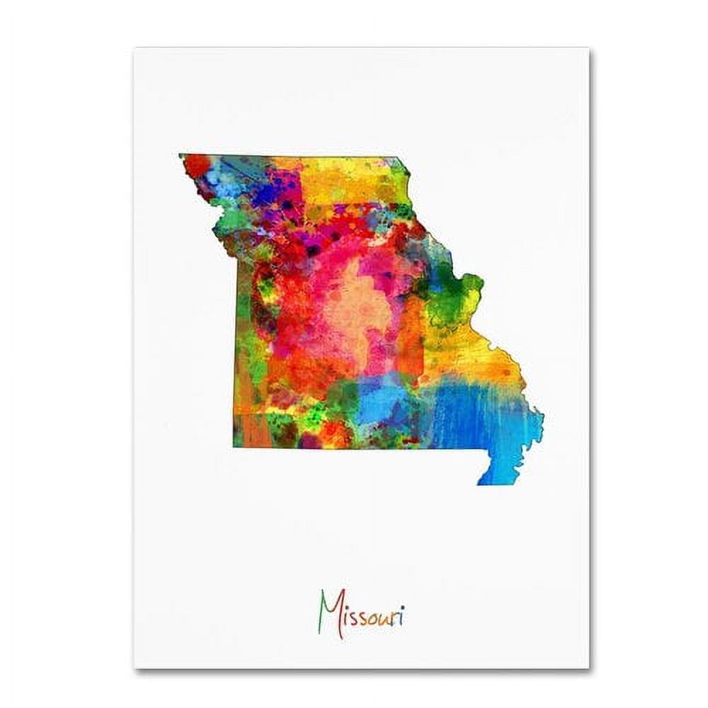 Trademark Fine Art "Missouri Map" Canvas Art by Michael Tompsett