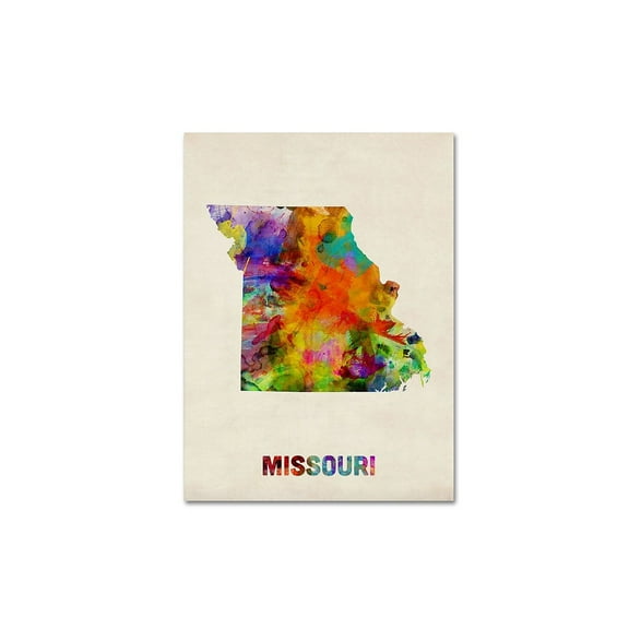 Trademark Fine Art "Missouri Map" Canvas Wall Art by Michael Tompsett