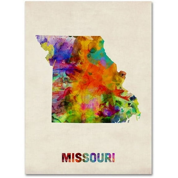 Trademark Fine Art "Missouri Map" Canvas Wall Art by Michael Tompsett