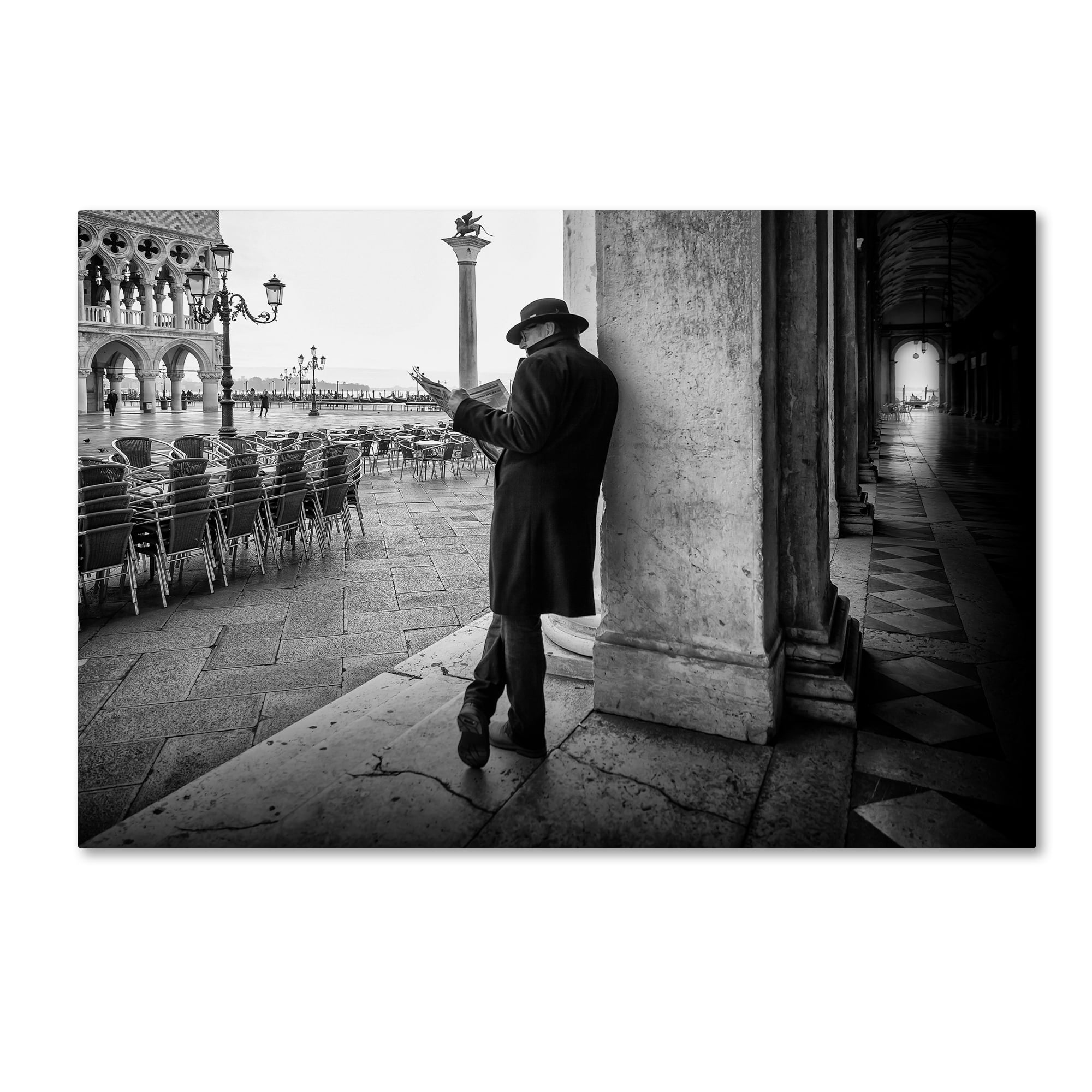 Trademark Fine Art 'Mister B Still Reads' Canvas Art by Roswitha Schleicher Schwarz