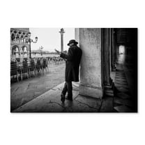 Trademark Fine Art 'Mister B Still Reads' Canvas Art by Roswitha Schleicher Schwarz