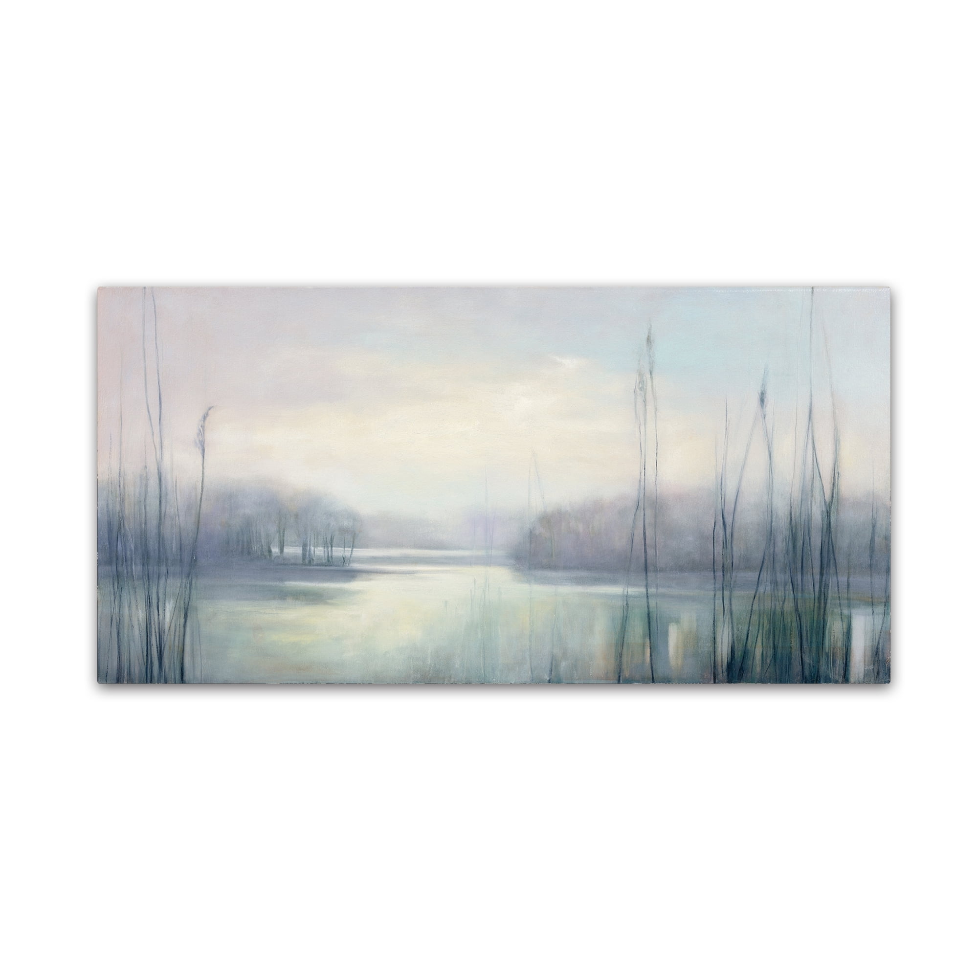 Misty Memories Blue Landscape Canvas Wall Art