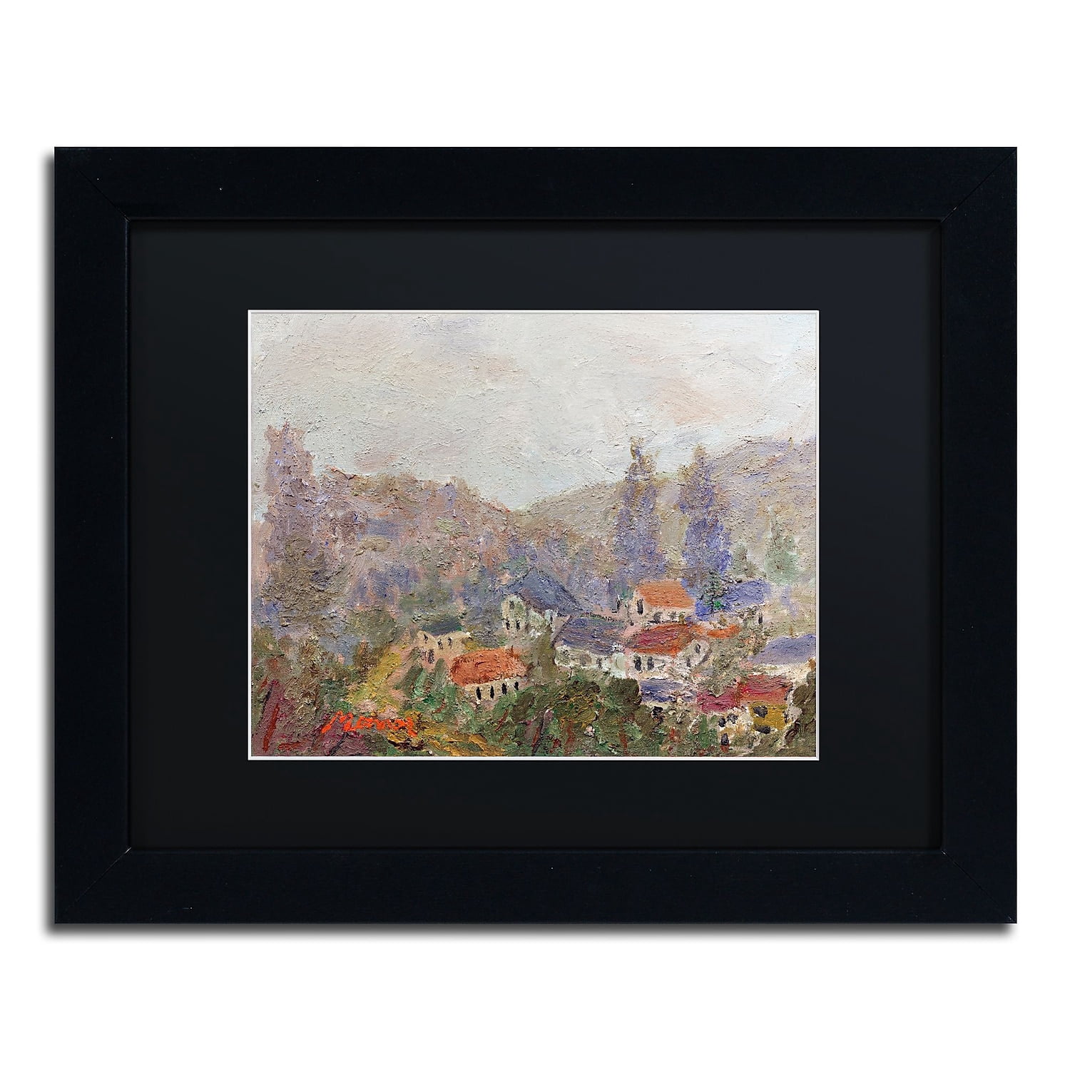 Trademark Fine Art "Misty Morning" Canvas Art by Manor Shadian Black Matte, Black Frame