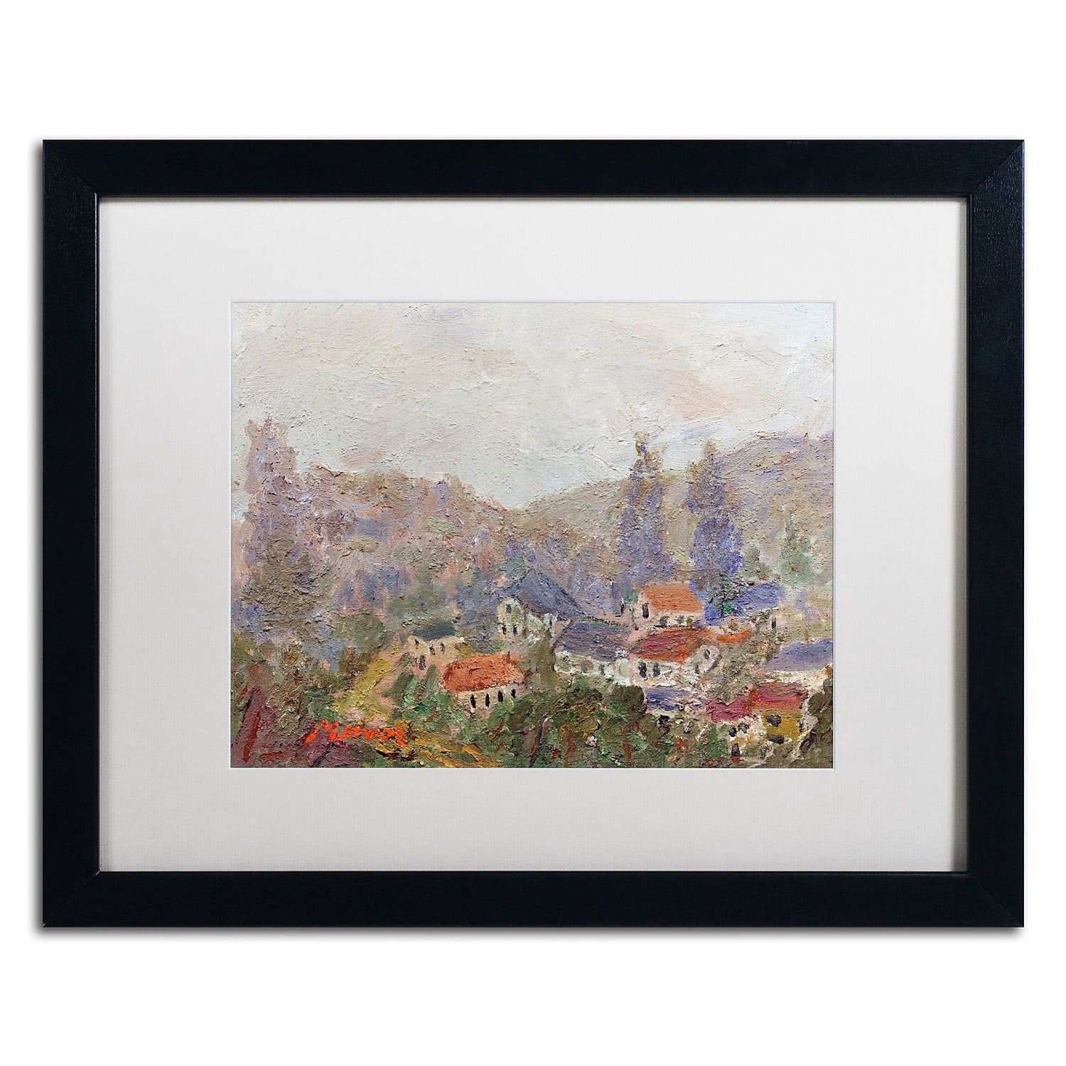 Trademark Fine Art "Misty Morning" Canvas Art by Manor Shadian White Matte, Black Frame