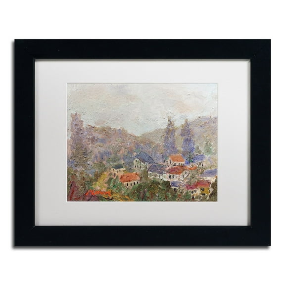Trademark Fine Art "Misty Morning" Canvas Art by Manor Shadian White Matte, Black Frame