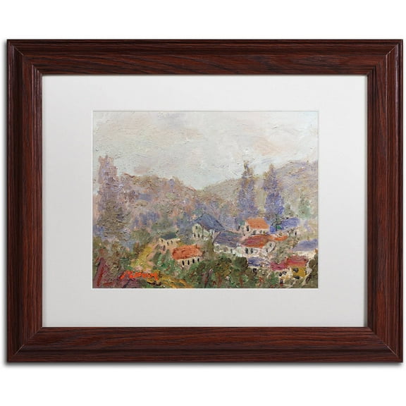 Trademark Fine Art "Misty Morning" Canvas Art by Manor Shadian White Matte, Wood Frame