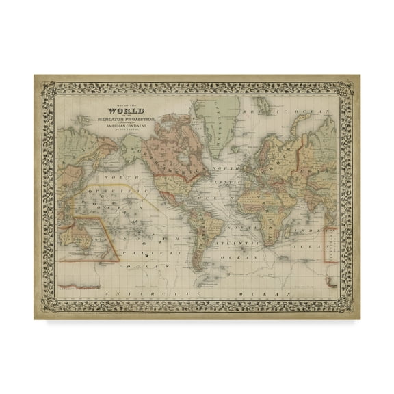 Trademark Fine Art 'Mitchells World Map' Canvas Art by Mitchell