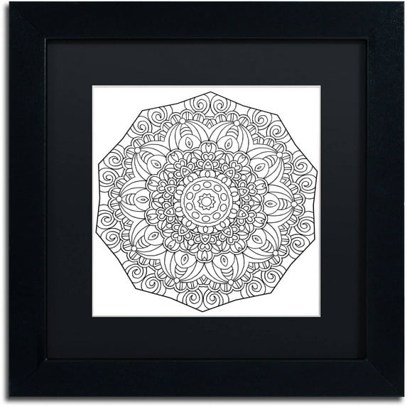 Trademark Fine Art "Mixed Coloring Book 11" Canvas Art by Kathy G. Ahrens, Black Matte, Black Frame