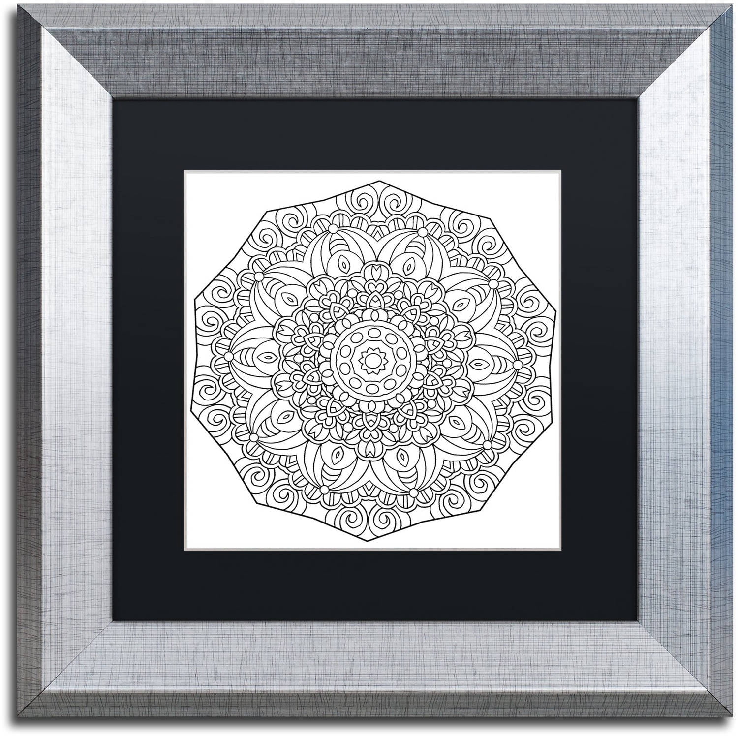 Trademark Fine Art "Mixed Coloring Book 11" Canvas Art by Kathy G. Ahrens, Black Matte, Silver Frame