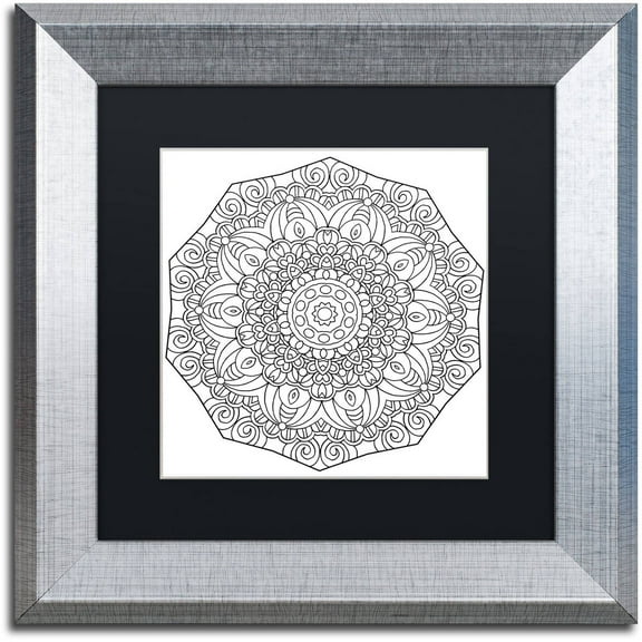 Trademark Fine Art "Mixed Coloring Book 11" Canvas Art by Kathy G. Ahrens, Black Matte, Silver Frame