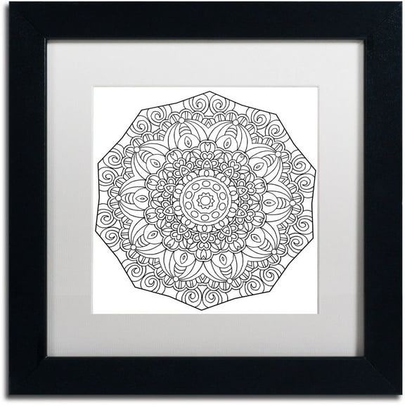 Trademark Fine Art "Mixed Coloring Book 11" Canvas Art by Kathy G. Ahrens, White Matte, Black Frame