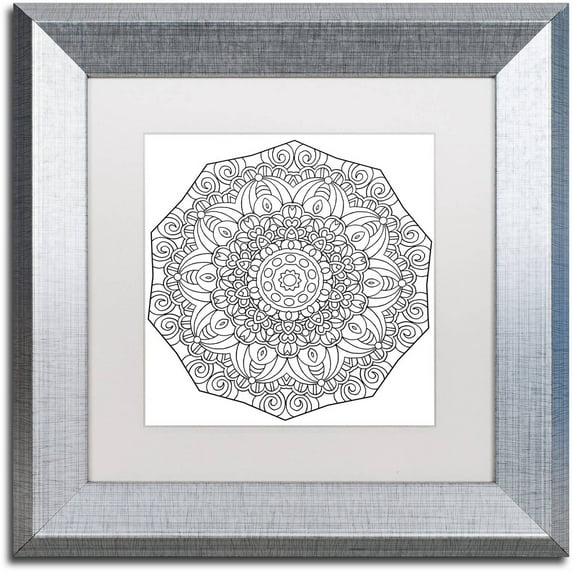 Trademark Fine Art "Mixed Coloring Book 11" Canvas Art by Kathy G. Ahrens, White Matte, Silver Frame