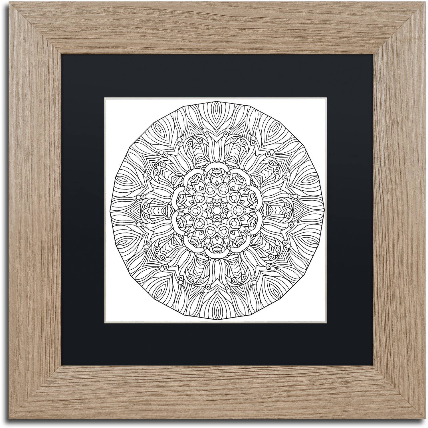 Trademark Fine Art "Mixed Coloring Book 12" Canvas Art by Kathy G. Ahrens, Black Matte, Birch Frame