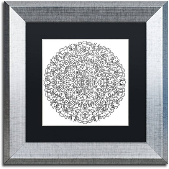Trademark Fine Art "Mixed Coloring Book 13" Canvas Art by Kathy G. Ahrens, Black Matte, Silver Frame