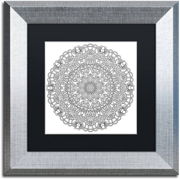 Trademark Fine Art "Mixed Coloring Book 13" Canvas Art by Kathy G. Ahrens, Black Matte, Silver Frame