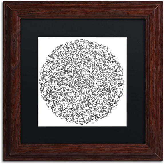 Trademark Fine Art "Mixed Coloring Book 13" Canvas Art by Kathy G. Ahrens, Black Matte, Wood Frame
