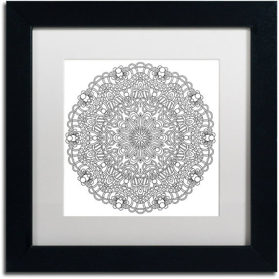 Trademark Fine Art "Mixed Coloring Book 13" Canvas Art by Kathy G. Ahrens, White Matte, Black Frame