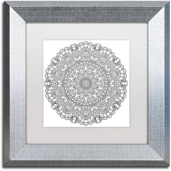 Trademark Fine Art "Mixed Coloring Book 13" Canvas Art by Kathy G. Ahrens, White Matte, Silver Frame