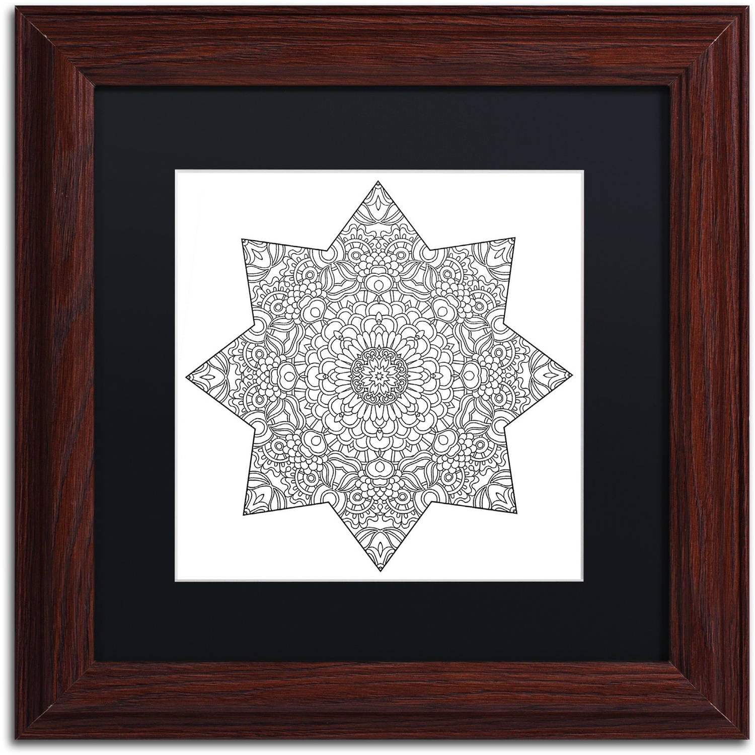 Trademark Fine Art "Mixed Coloring Book 14" Canvas Art by Kathy G. Ahrens, Black Matte, Wood Frame
