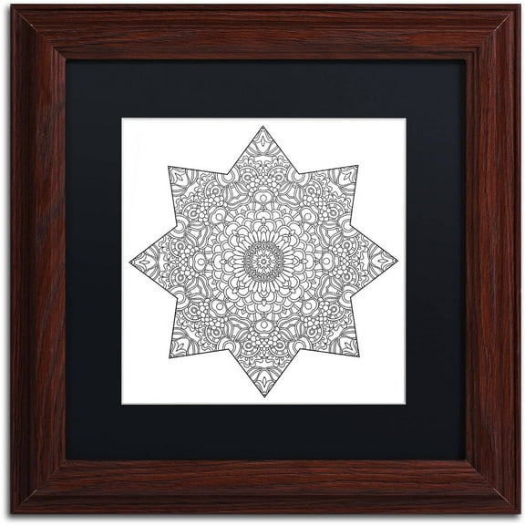 Trademark Fine Art "Mixed Coloring Book 14" Canvas Art by Kathy G. Ahrens, Black Matte, Wood Frame