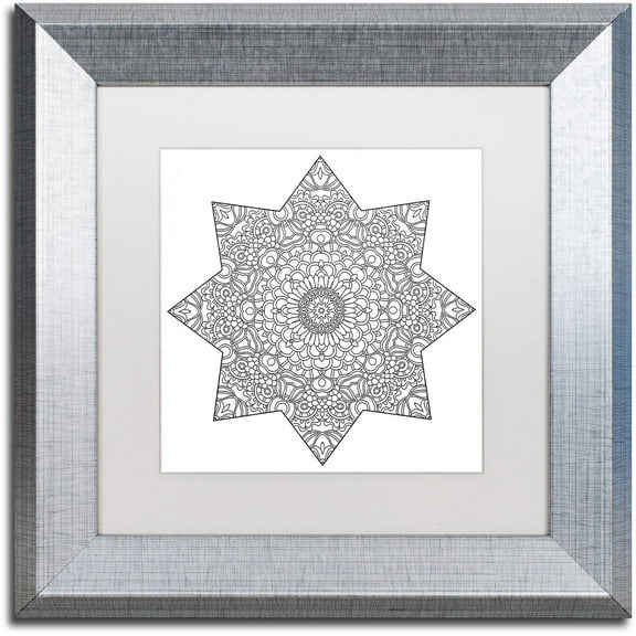 Trademark Fine Art "Mixed Coloring Book 14" Canvas Art by Kathy G. Ahrens, White Matte, Silver Frame