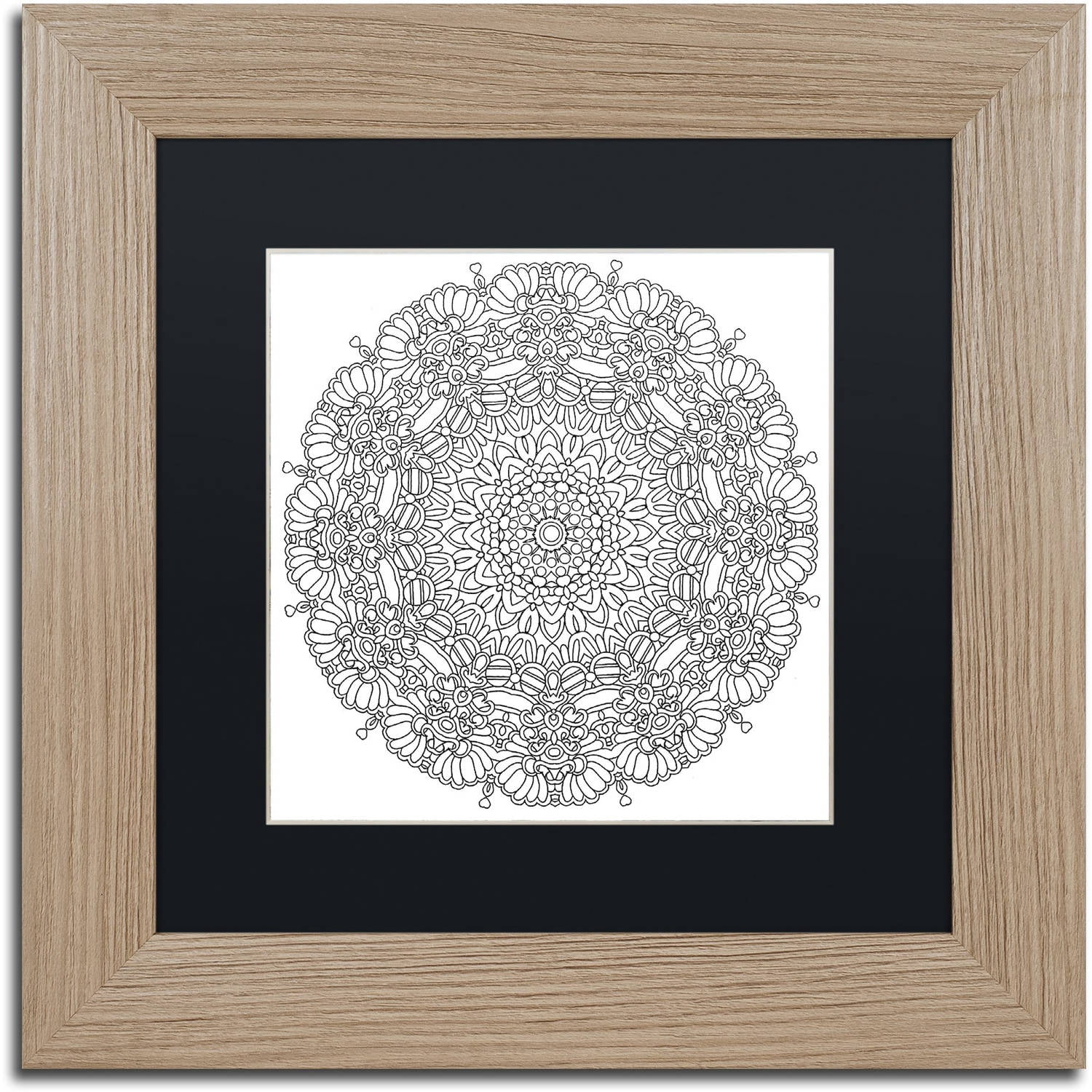 Trademark Fine Art "Mixed Coloring Book 16" Canvas Art by Kathy G. Ahrens, Black Matte, Birch Frame