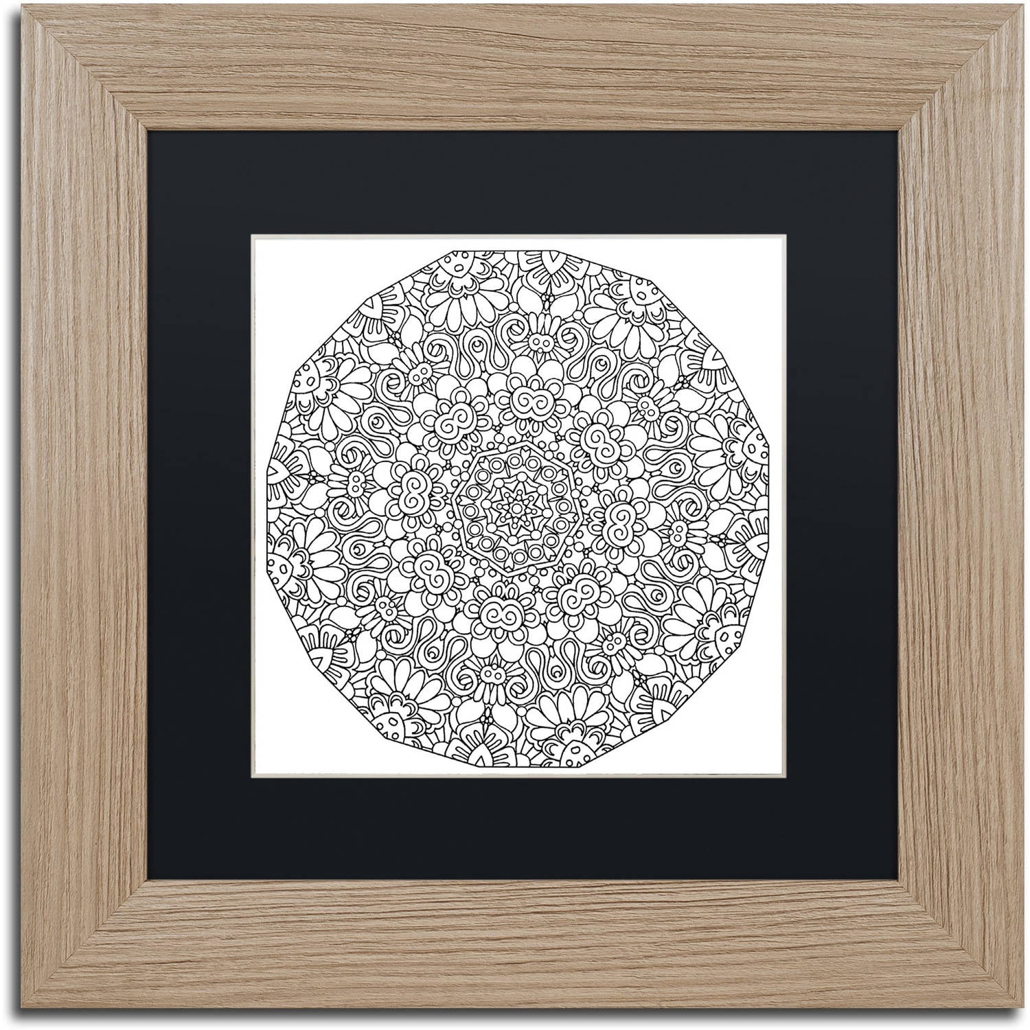 Trademark Fine Art "Mixed Coloring Book 17" Canvas Art by Kathy G. Ahrens, Black Matte, Birch Frame
