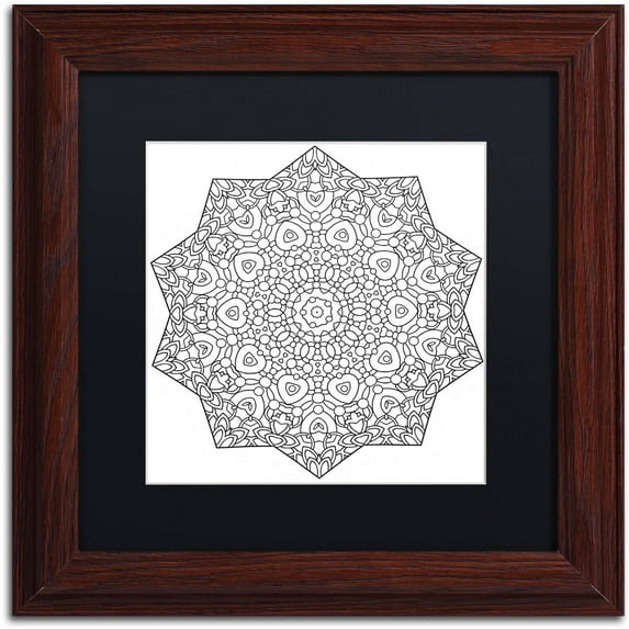 Trademark Fine Art "Mixed Coloring Book 24" Canvas Art by Kathy G. Ahrens, Black Matte, Wood Frame