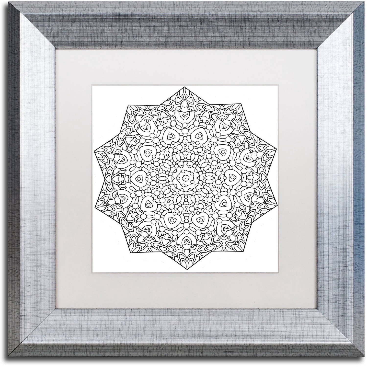 Trademark Fine Art "Mixed Coloring Book 24" Canvas Art by Kathy G. Ahrens, White Matte, Silver Frame
