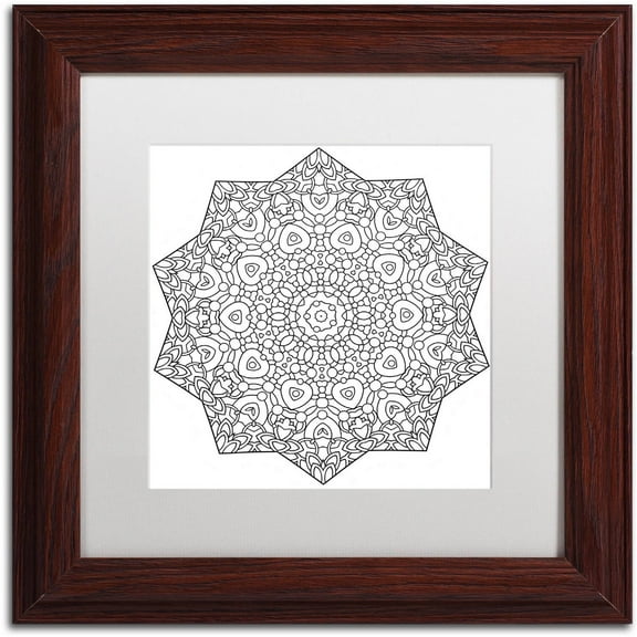 Trademark Fine Art "Mixed Coloring Book 24" Canvas Art by Kathy G. Ahrens, White Matte, Wood Frame