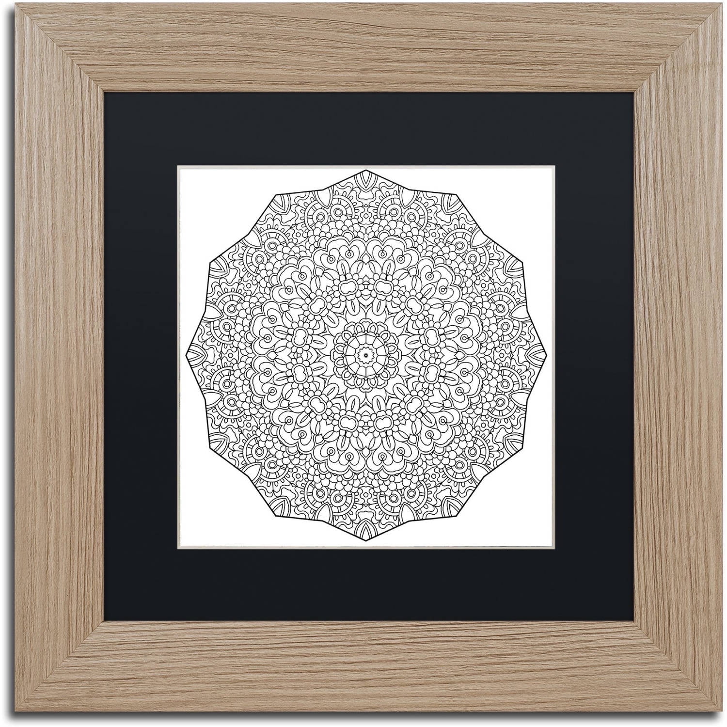 Trademark Fine Art "Mixed Coloring Book 25" Canvas Art by Kathy G. Ahrens, Black Matte, Birch Frame