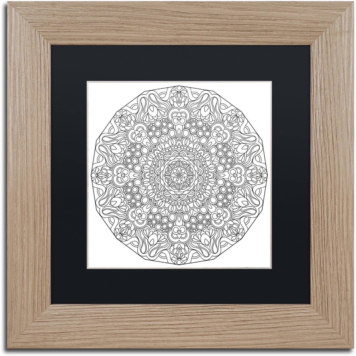 Trademark Fine Art "Mixed Coloring Book 34" Canvas Art by Kathy G. Ahrens, Black Matte, Birch Frame