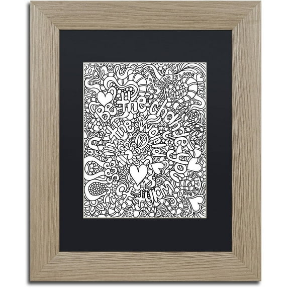 Trademark Fine Art "Mixed Coloring Book 39" Canvas Art by Kathy G. Ahrens, Black Matte, Birch Frame